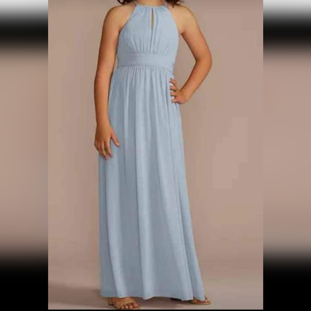 Size 4 David's Bridal Long Dress ICE BLUE